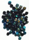 100 6x3mm Opaque Black AB Disk Beads